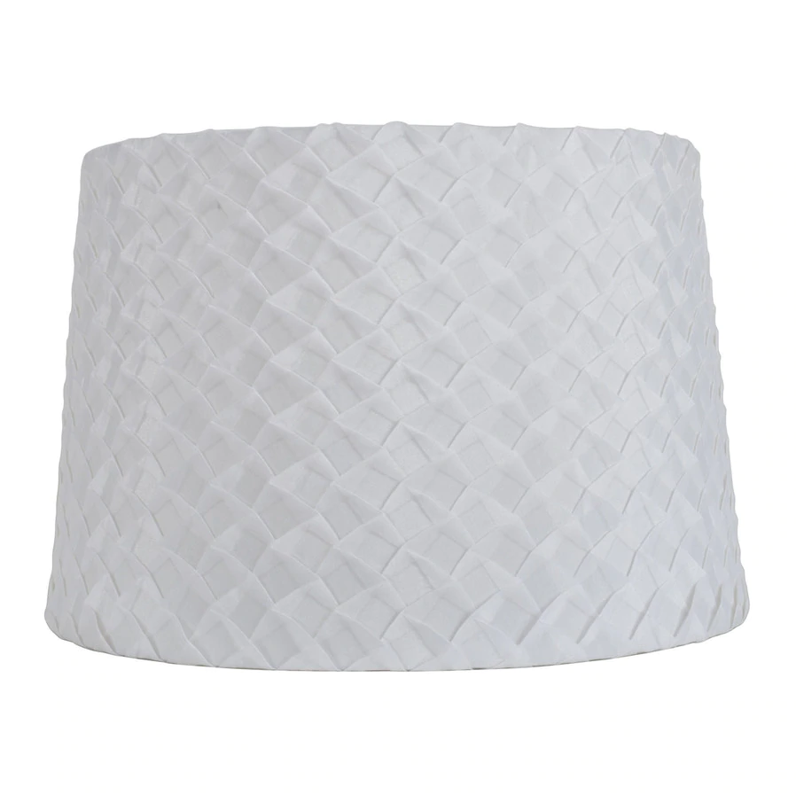Off-White Fabric Drum Lamp Shade for Large Base